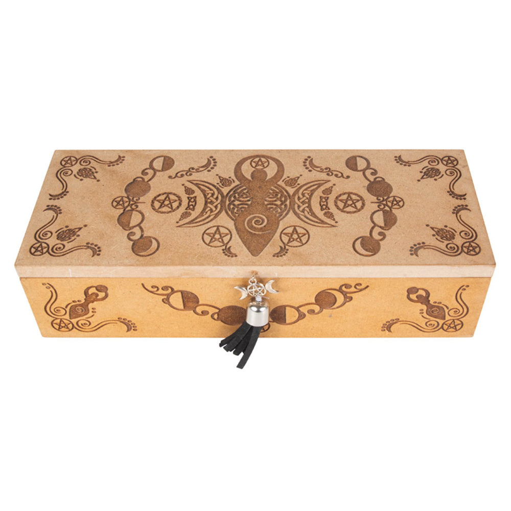Triple Moon Goddess Laser Etched Box