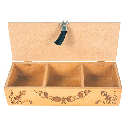 Triple Moon Goddess Laser Etched Box