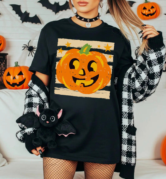 Vintage Jack-o’-Lantern Halloween Graphic Tee –