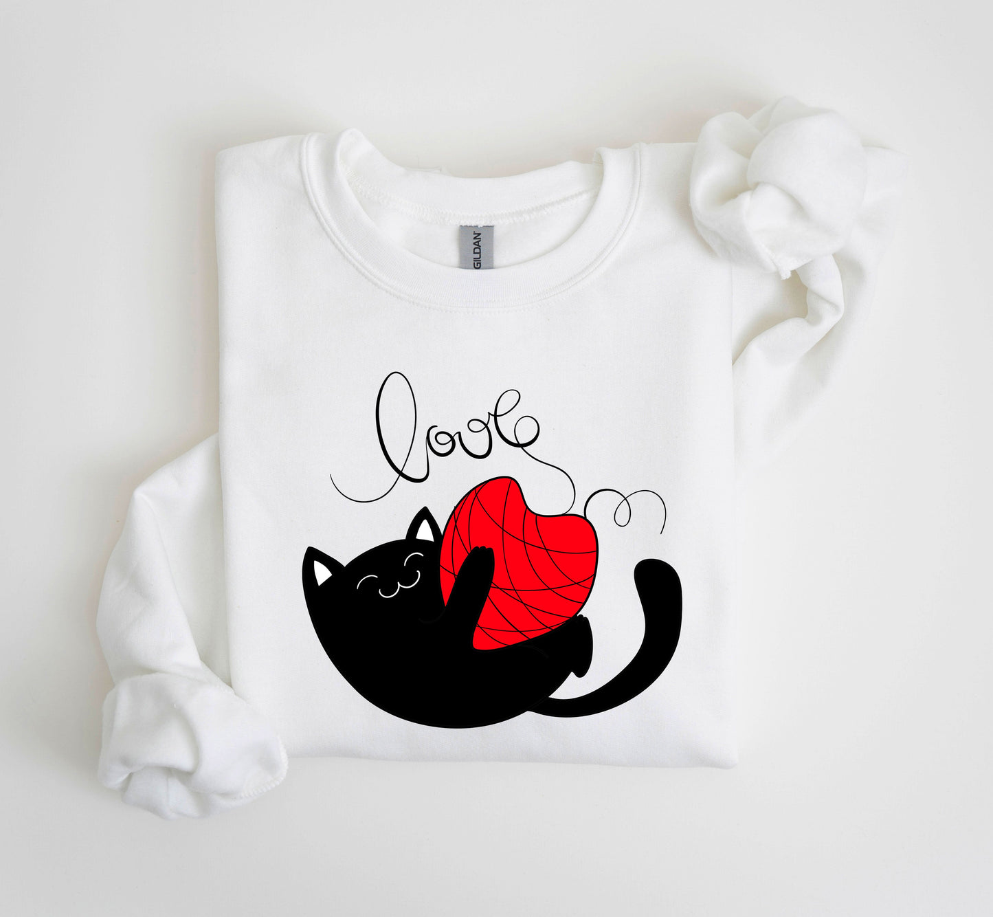 Retro Cat Love Funny Sweatshirt, Vintage Valentine's Day Sweatshirt