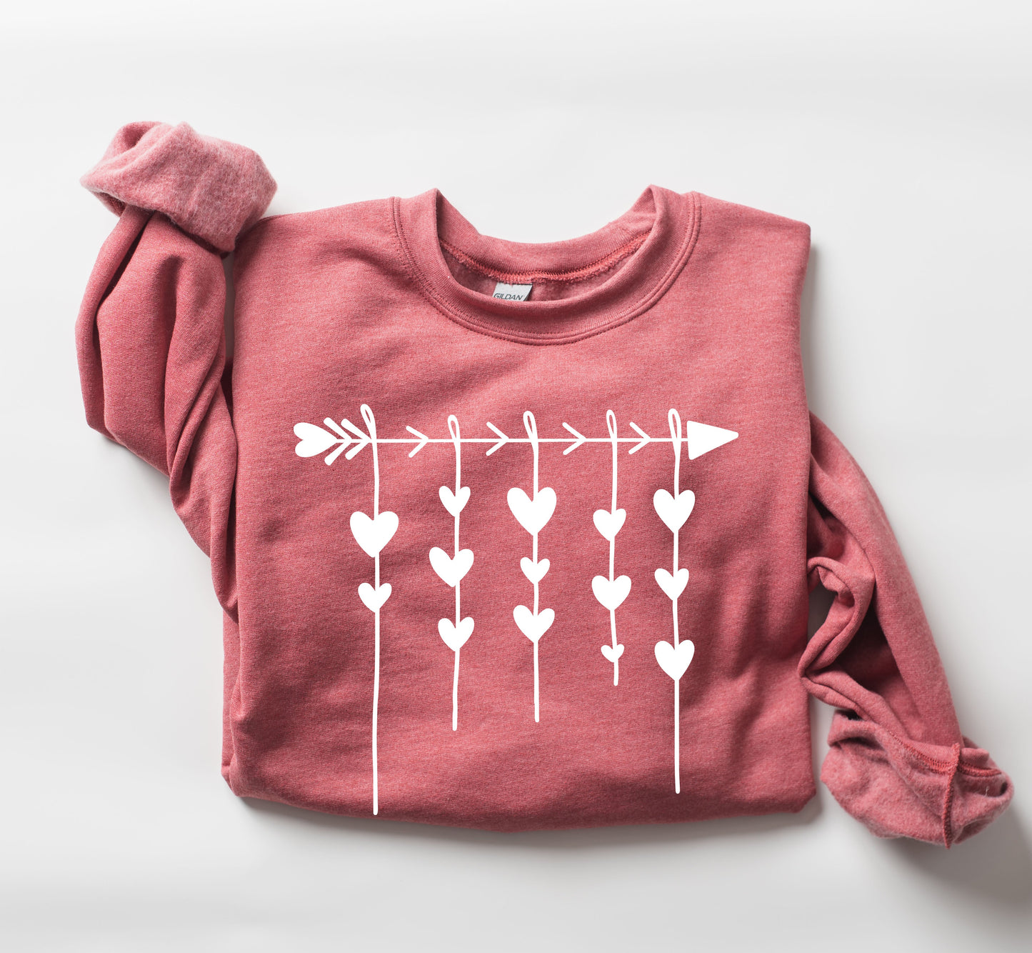 Retro Arrow and Hearts Sweatshirt, Vintage Valentine's Day Sweatshirt