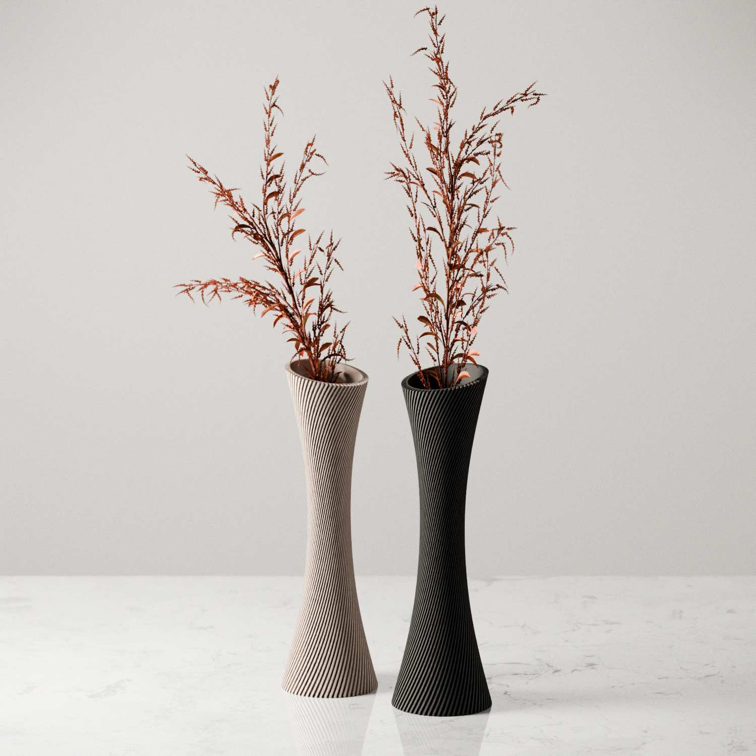 SPIRAL ROSE Vase – Midnight Black 10 inches Vase