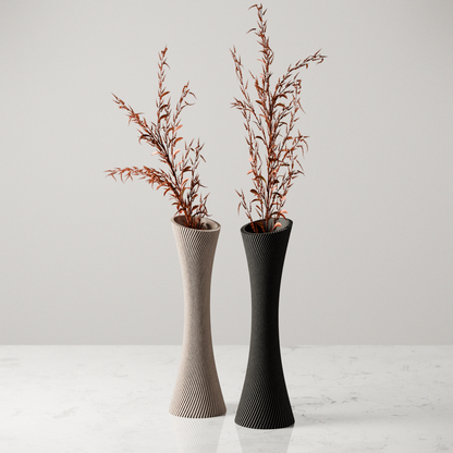 SPIRAL ROSE Vase – Midnight Black 10 inches Vase