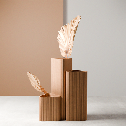 Triangle Vase – Natural Wood Vase