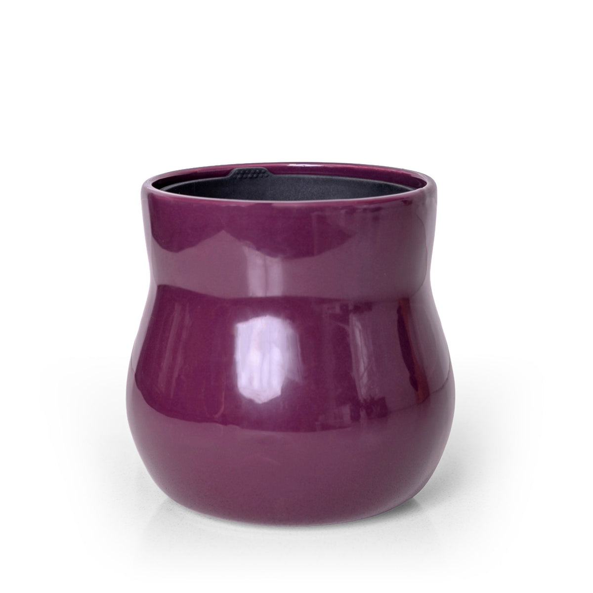 Violet Purple Ceramic Plant Pot with Removable Liner