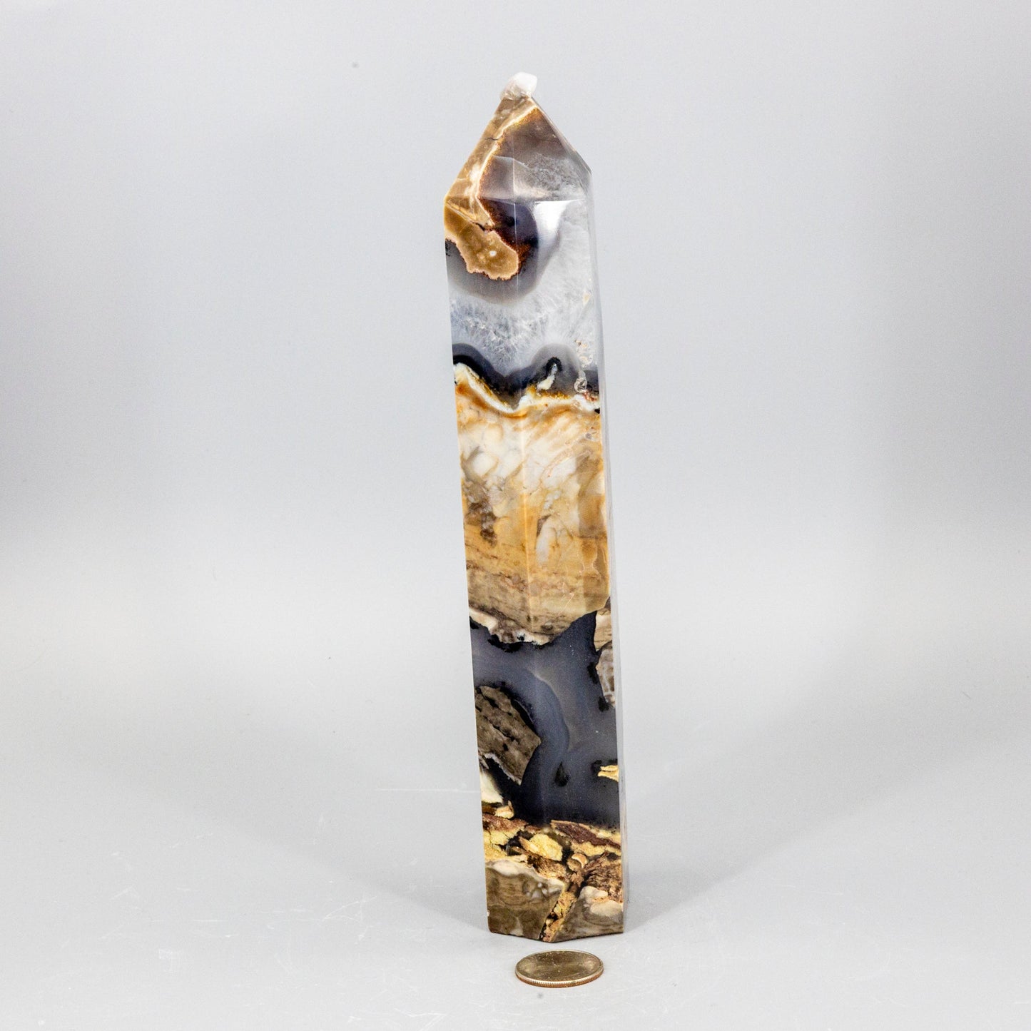Volcano Agate Crystal Tower – XL UV Reactive