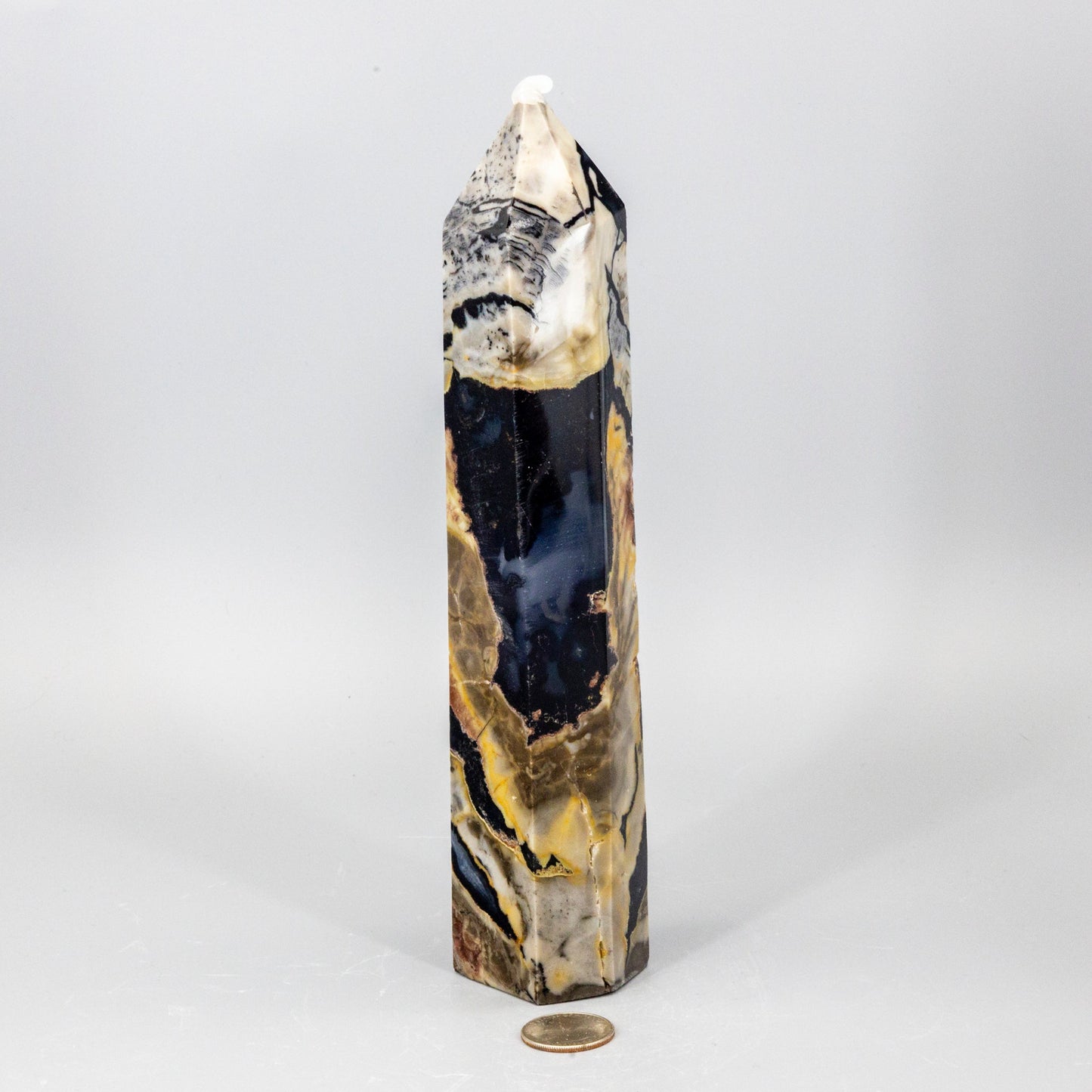 Volcano Agate Crystal Tower – XL UV Reactive