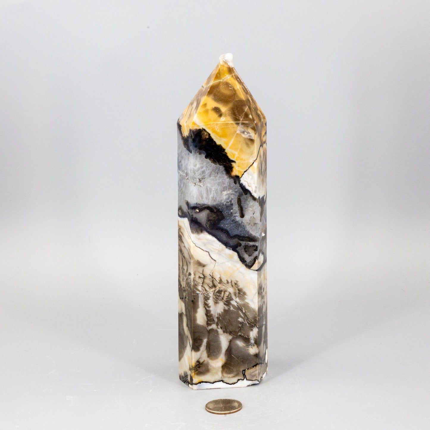 Volcano Agate Crystal Tower – XL UV Reactive