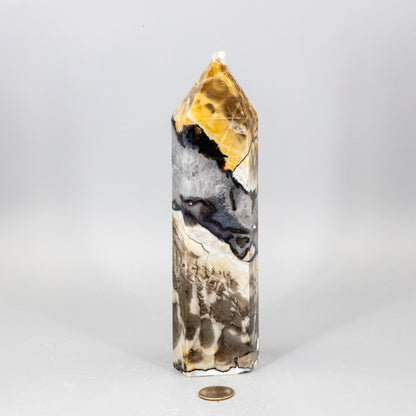 Volcano Agate Crystal Tower – XL UV Reactive