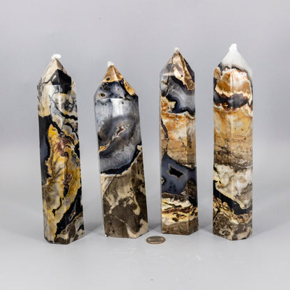 Volcano Agate Crystal Tower – XL UV Reactive