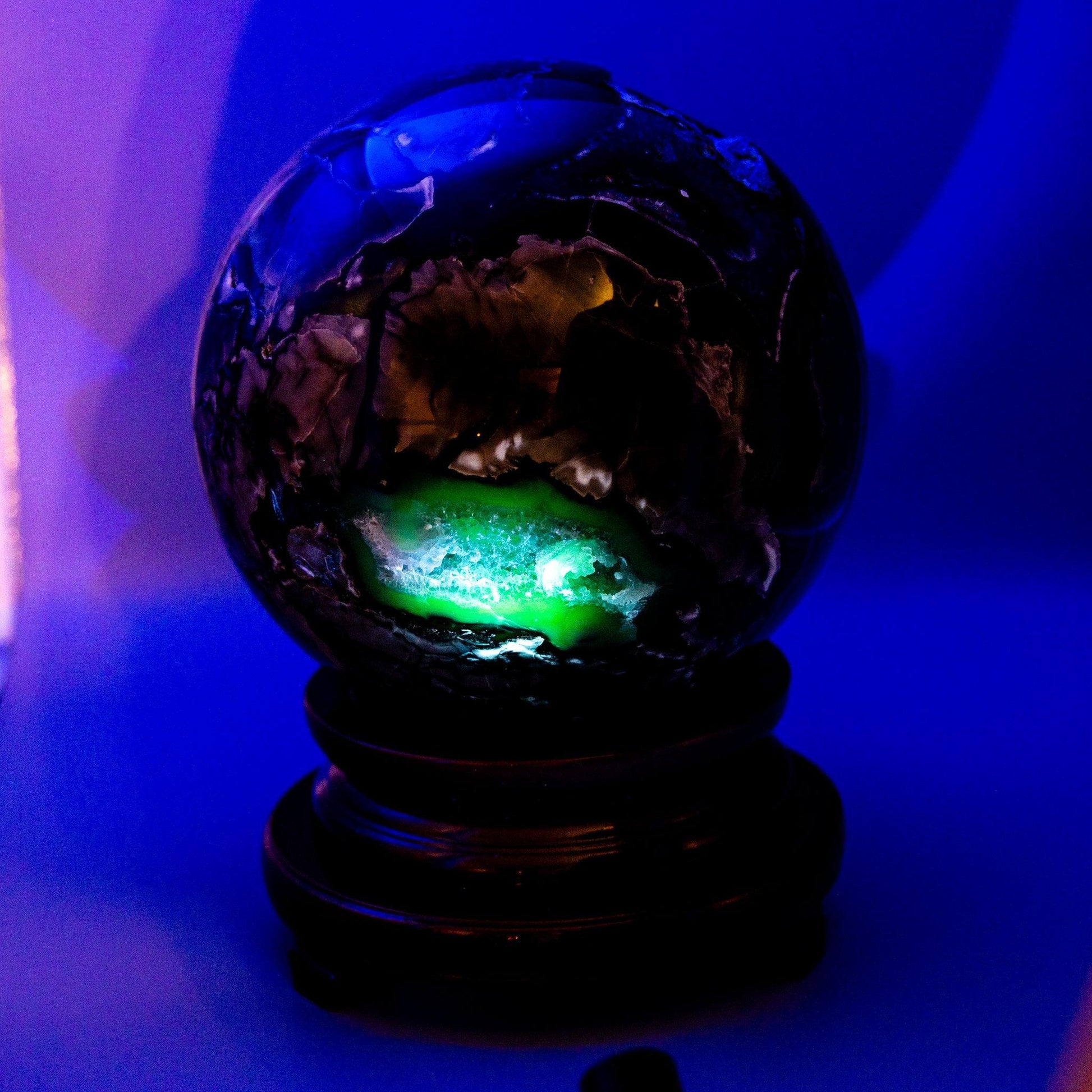 Volcano Agate Sphere XXL HUGE 252mm UV Reactive – Spheres