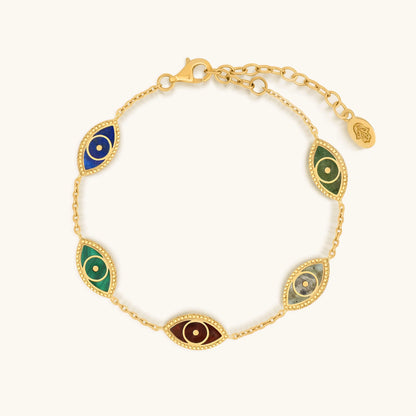 Harmonious Guardian Evil Eye Multi-Stone Bracelet