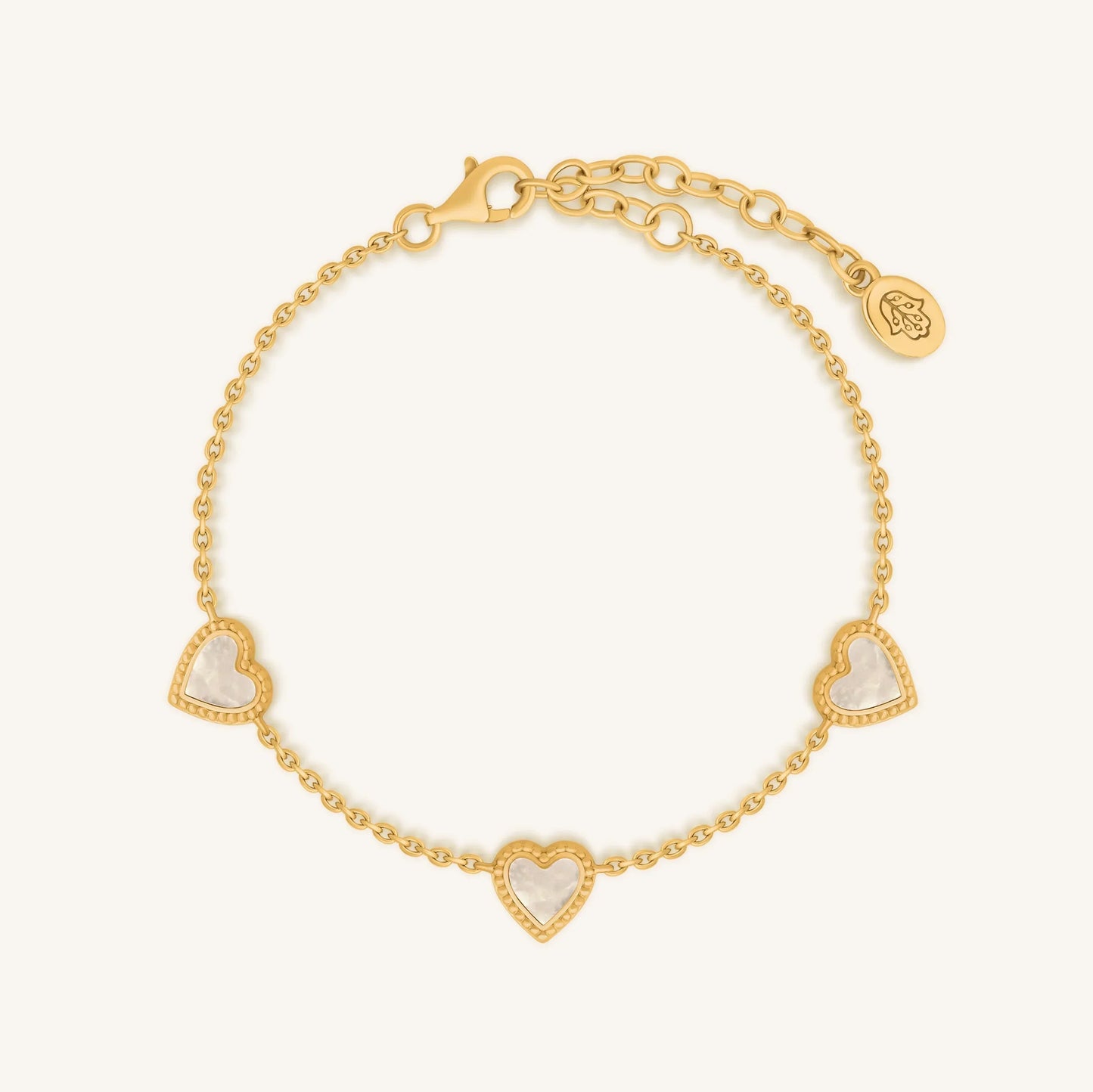 Heartfelt Gratitude Mother of Pearl Heart Gold Bracelet – Bracelets - Womens