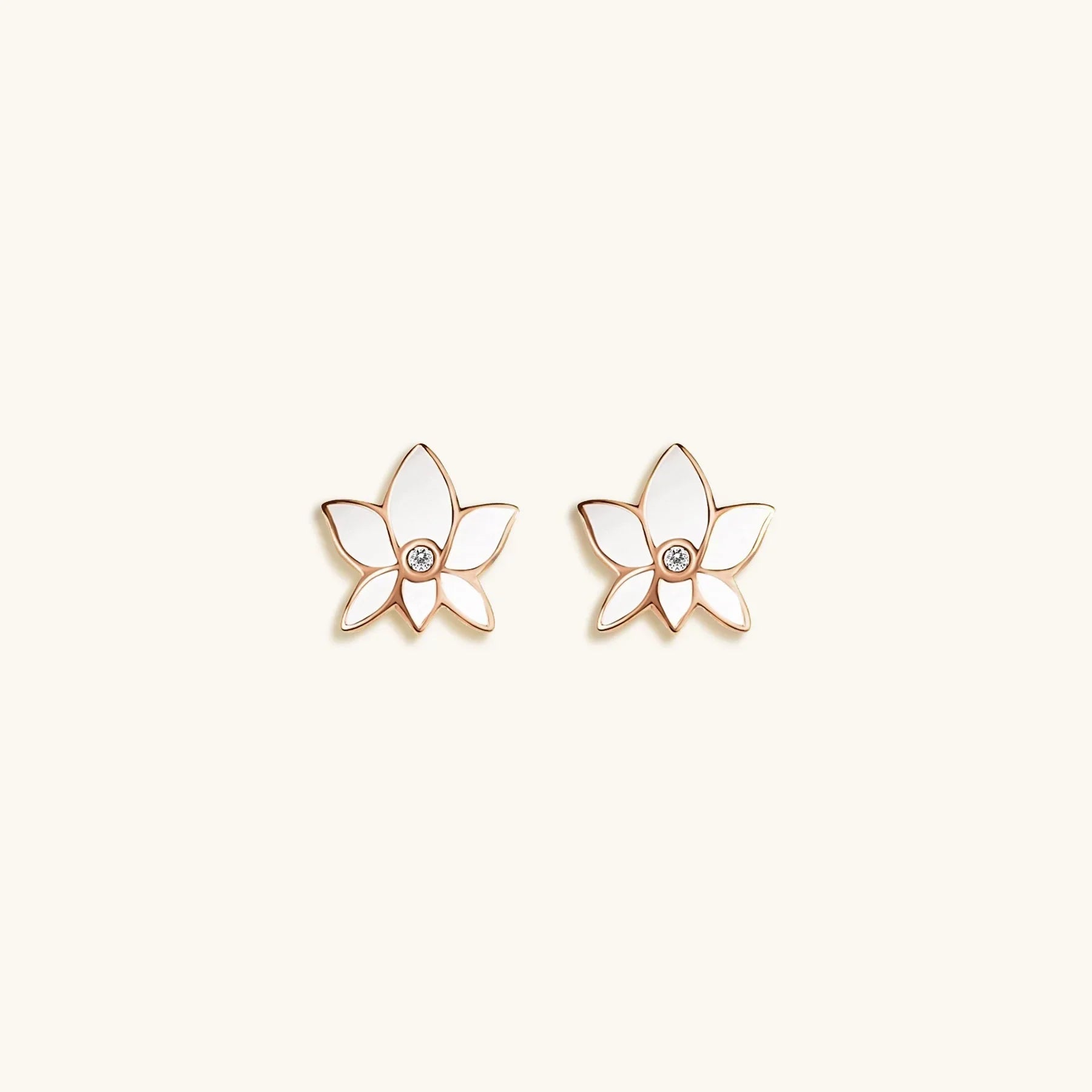 Lush Virtue - Lotus Flower Stud Earrings – Earrings - Womens