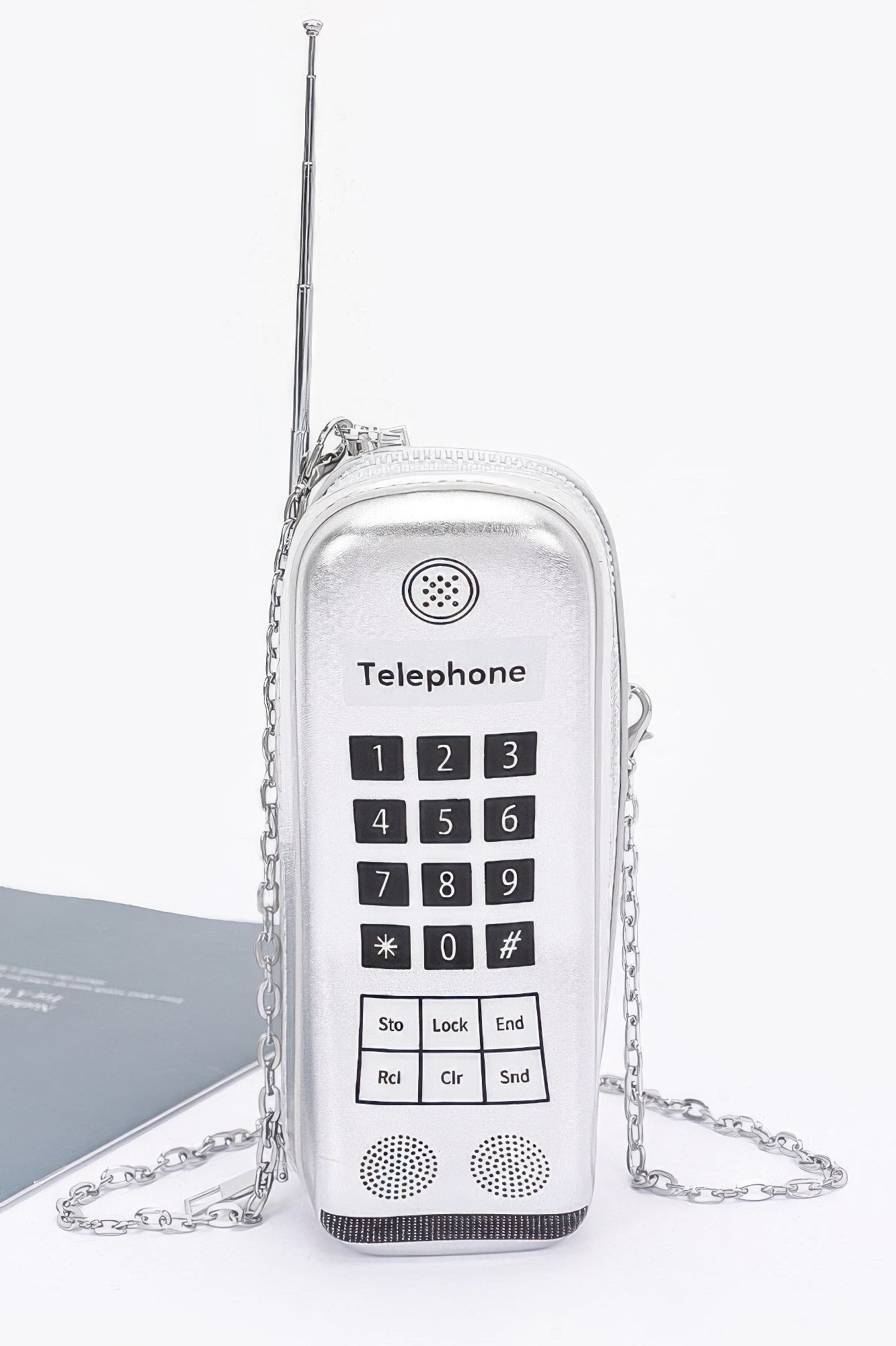 Metallic Handphone Novelty Bag – Silver