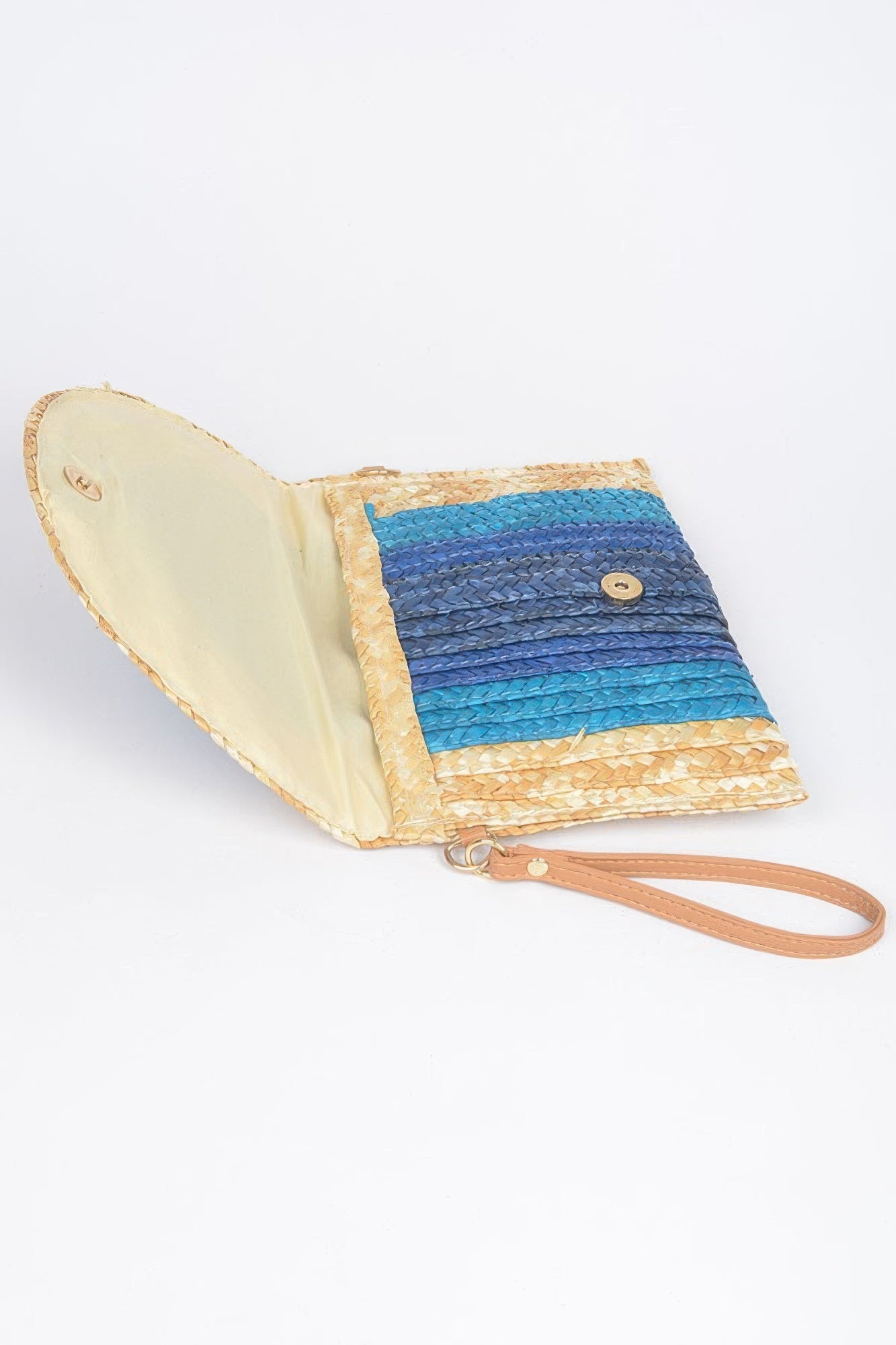 Straw Coloful Envelope Clutch – Navy