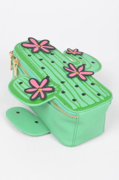 Faux Leather Cactus Crossbody Bag –