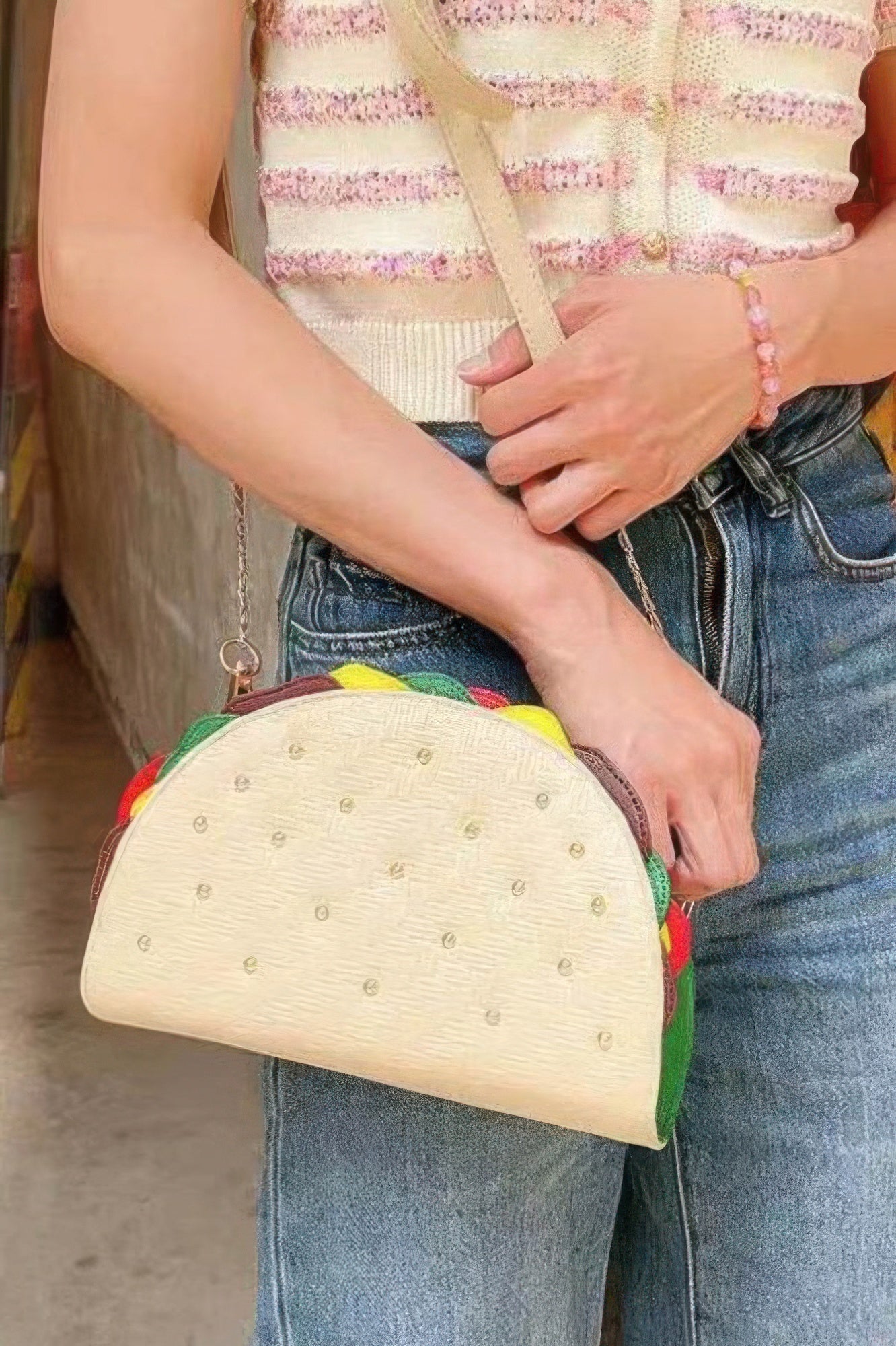 Studded Taco Shape Clutch –