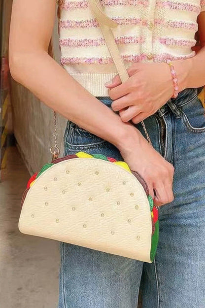 Studded Taco Shape Clutch –