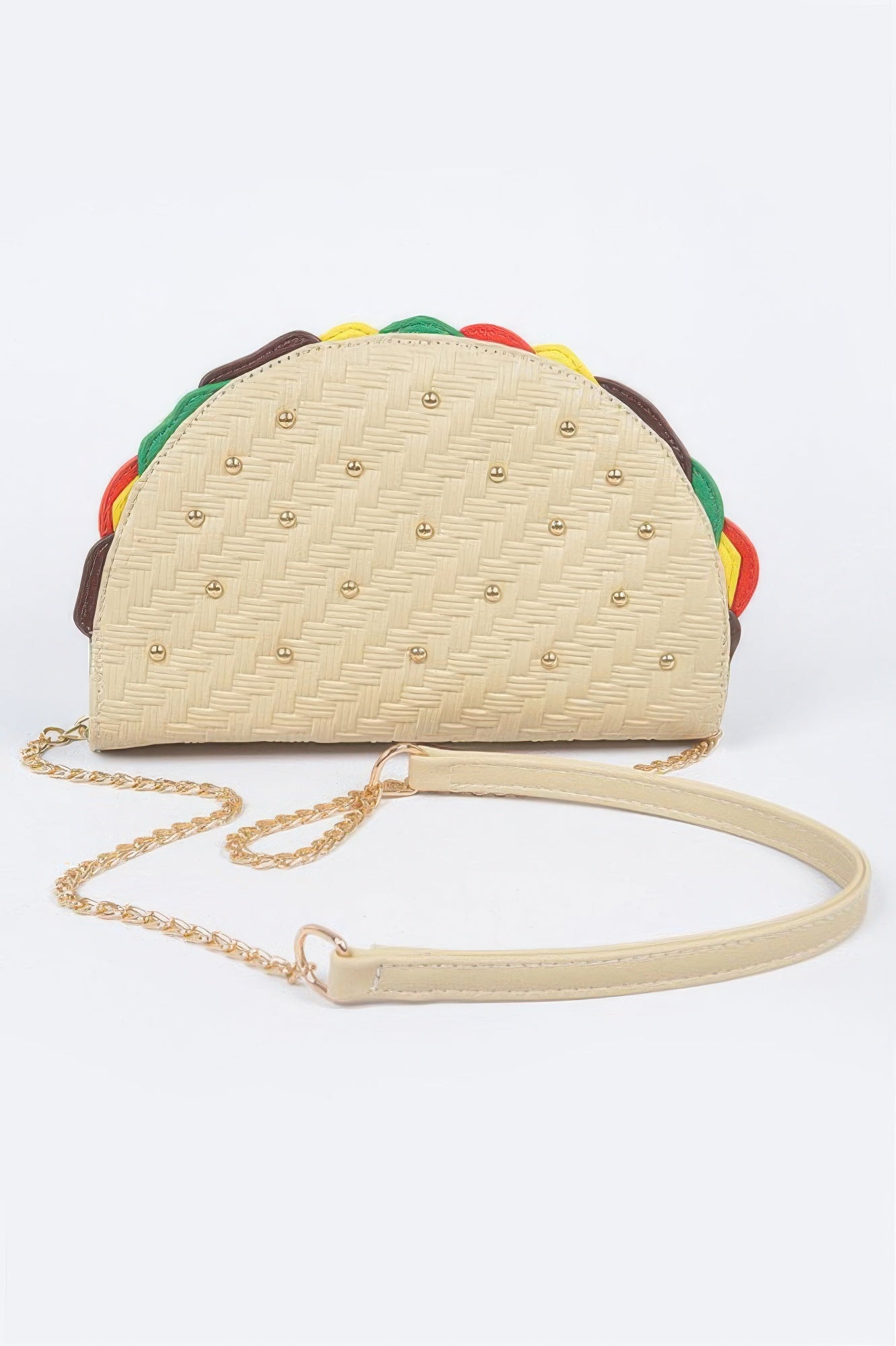 Studded Taco Shape Clutch –