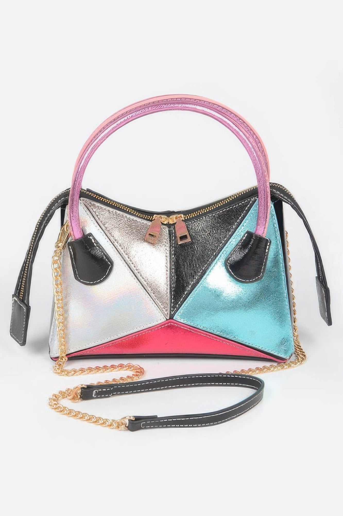 Metallic Multi Color Top Handle Bag – Multicolor 1