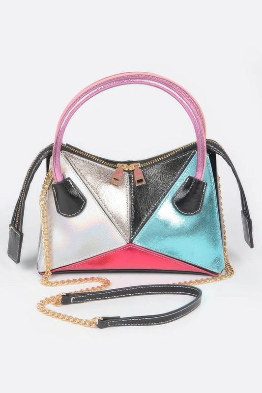 Metallic Multi Color Top Handle Bag – Multicolor 1