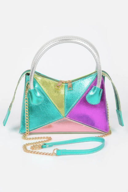 Metallic Multi Color Top Handle Bag – Multicolor 3