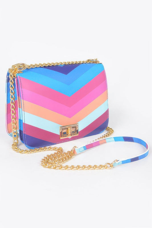 Multi Color Flap Chain Shoulder Bag –