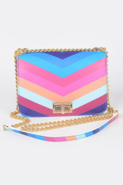 Multi Color Flap Chain Shoulder Bag –
