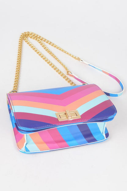 Multi Color Flap Chain Shoulder Bag –