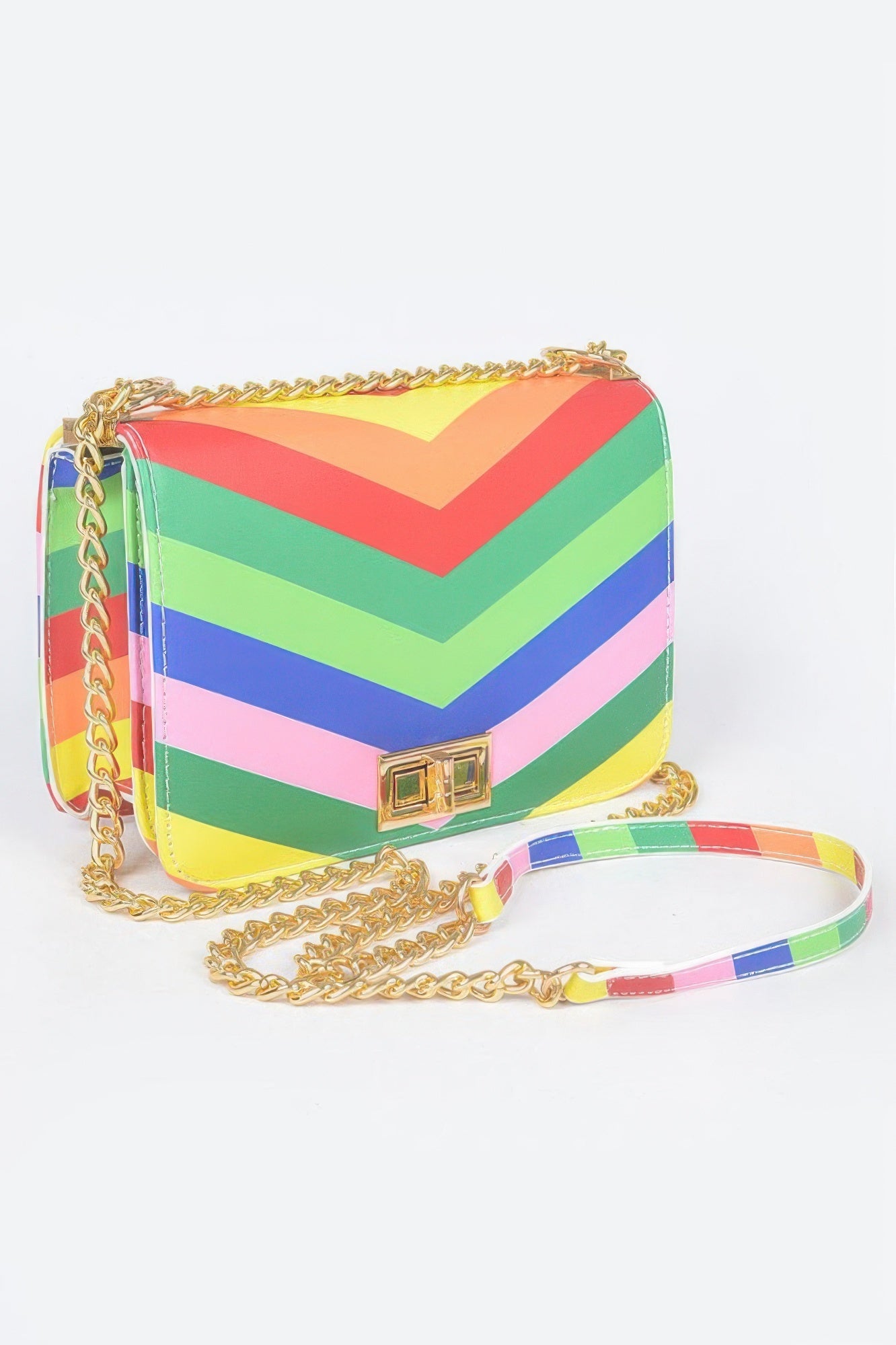 Multi Color Flap Chain Shoulder Bag – Multicolor 1