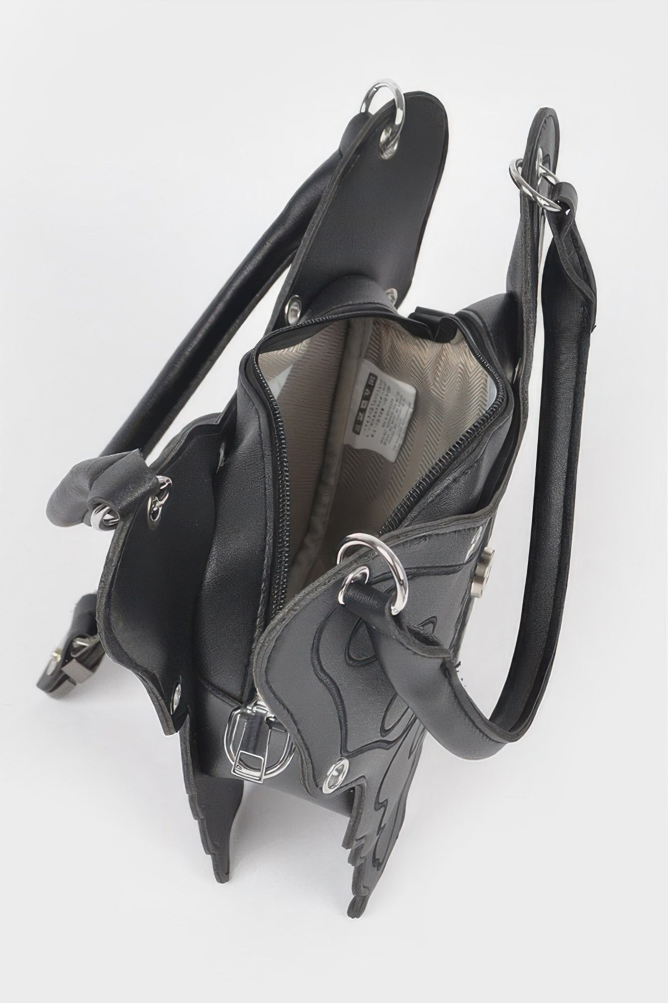 Faux Leather Butterfly Bag – Black