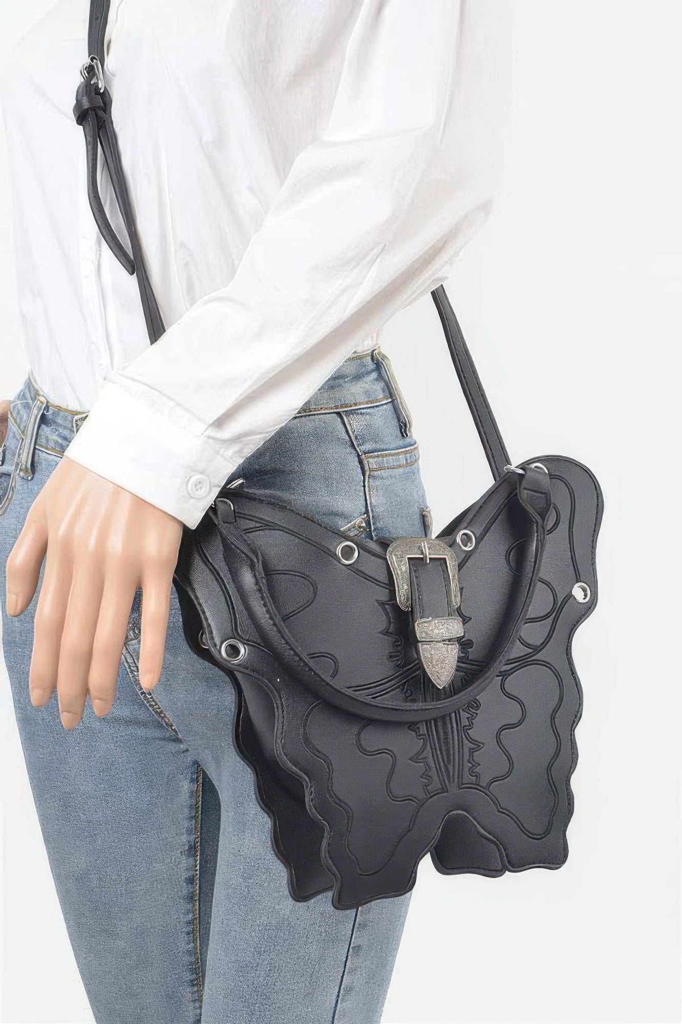 Faux Leather Butterfly Bag –
