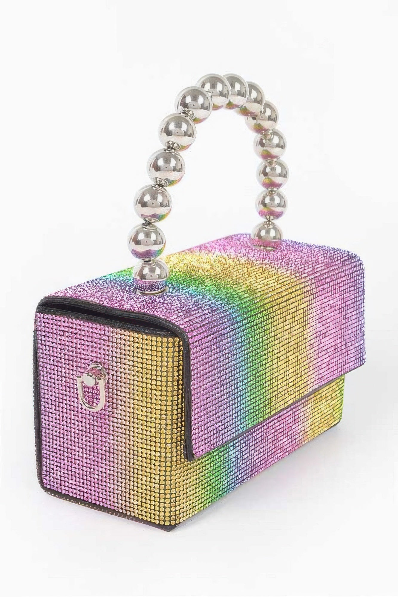 Rhinestone Ball Chain Handle Bag –