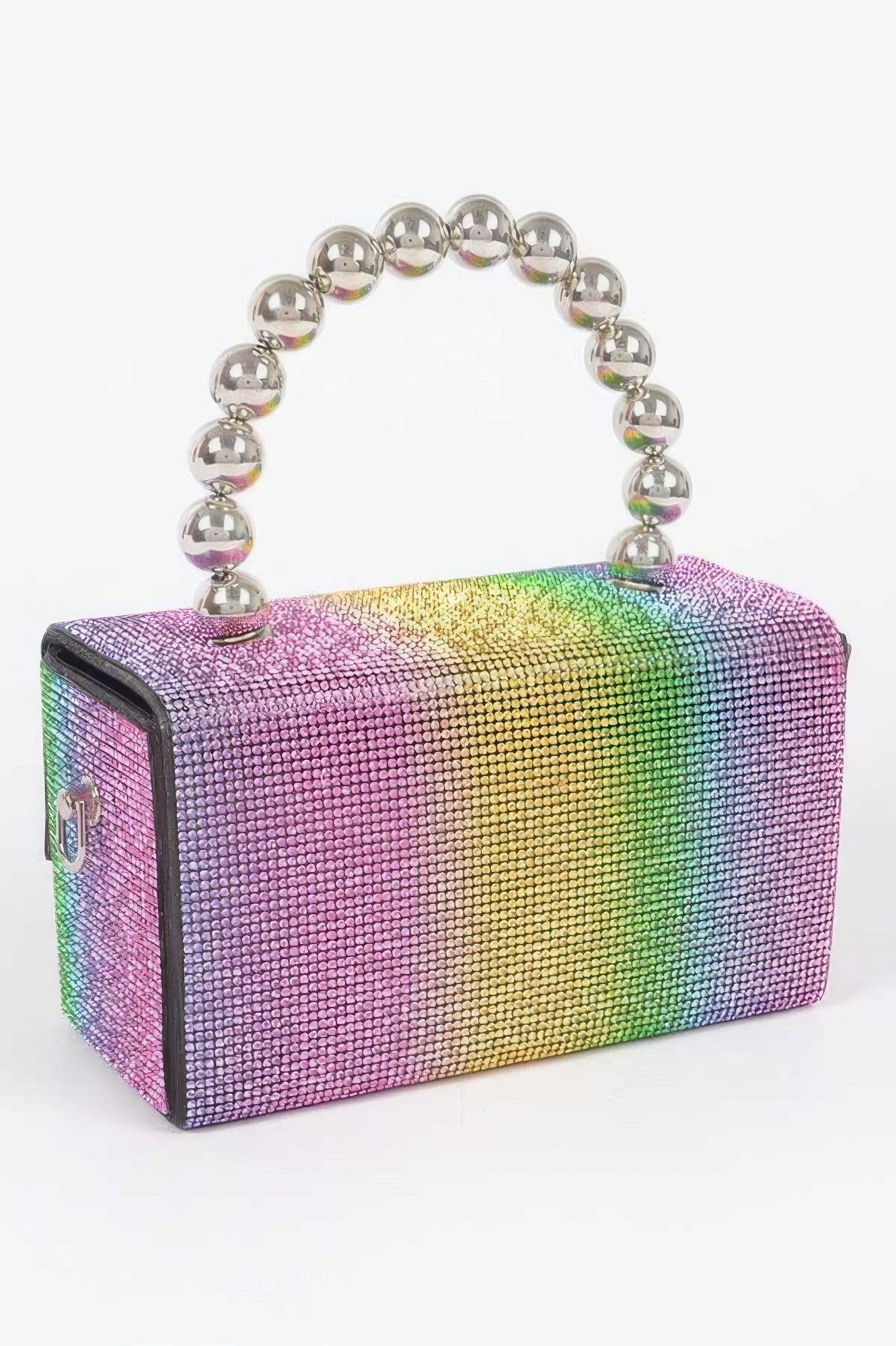 Rhinestone Ball Chain Handle Bag –