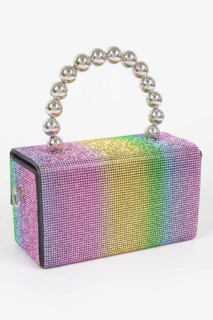 Rhinestone Ball Chain Handle Bag –