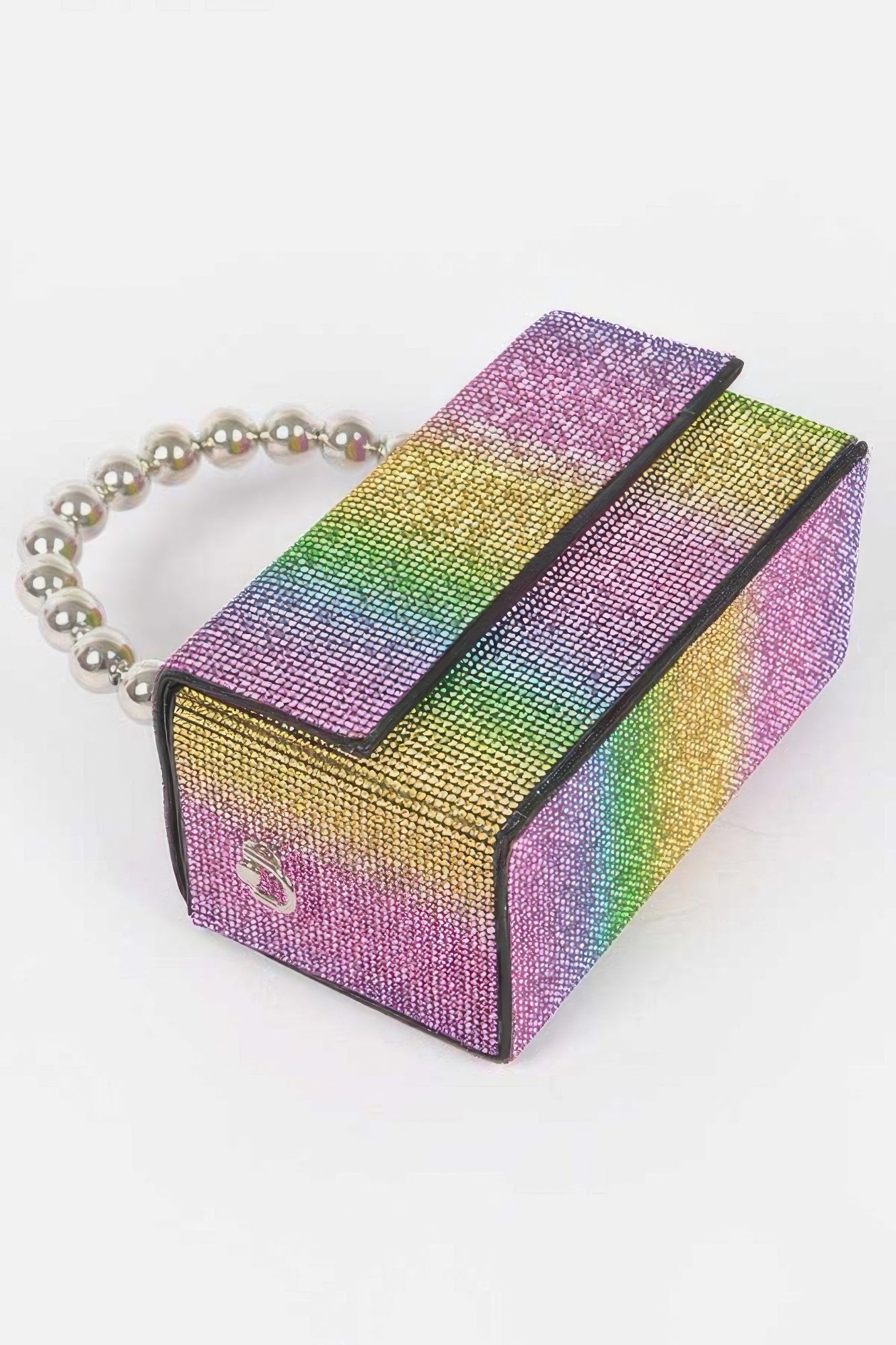 Rhinestone Ball Chain Handle Bag –