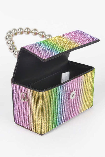 Rhinestone Ball Chain Handle Bag – Multicolor