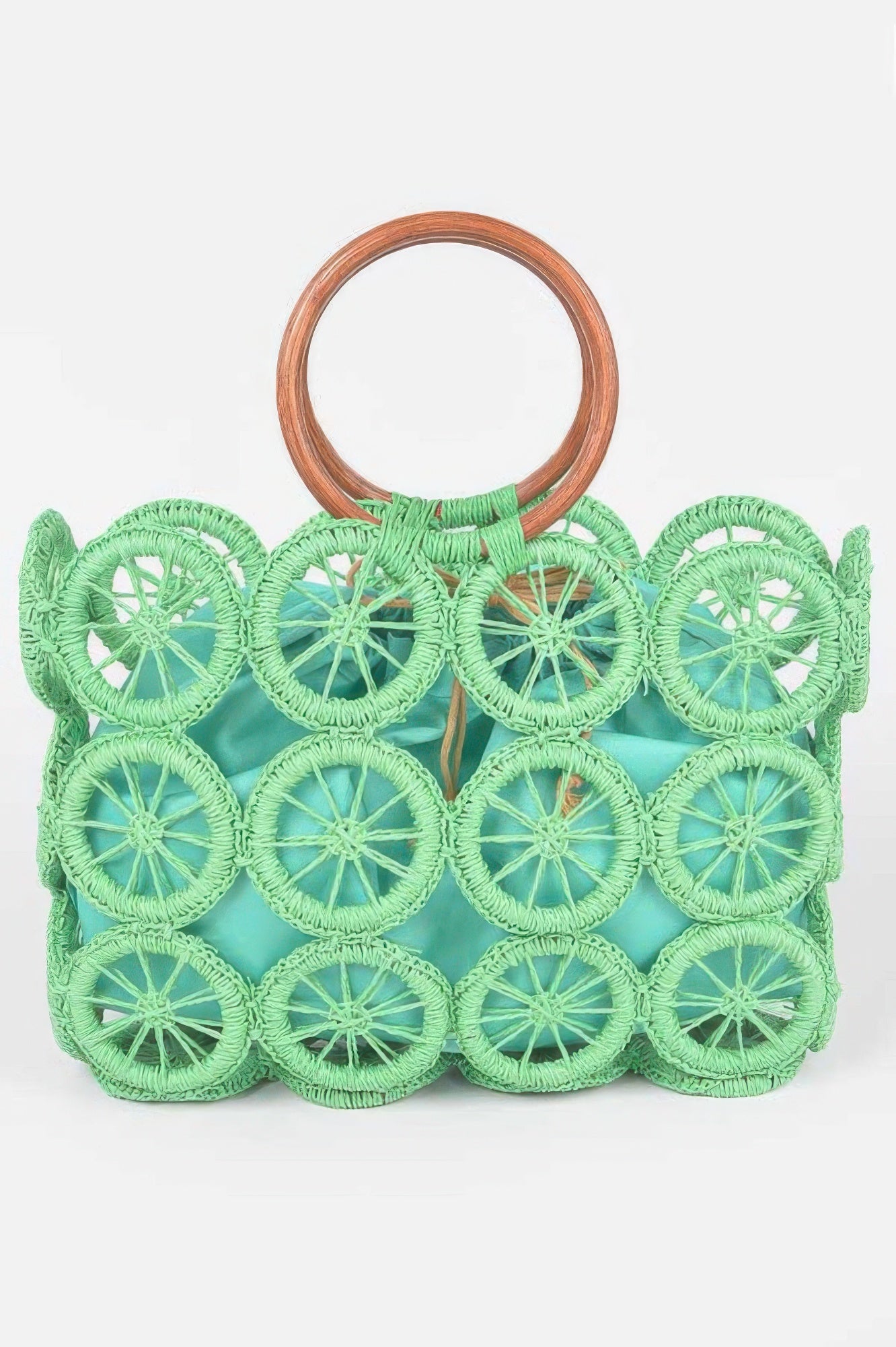Monotone Crochet Handbag – Green