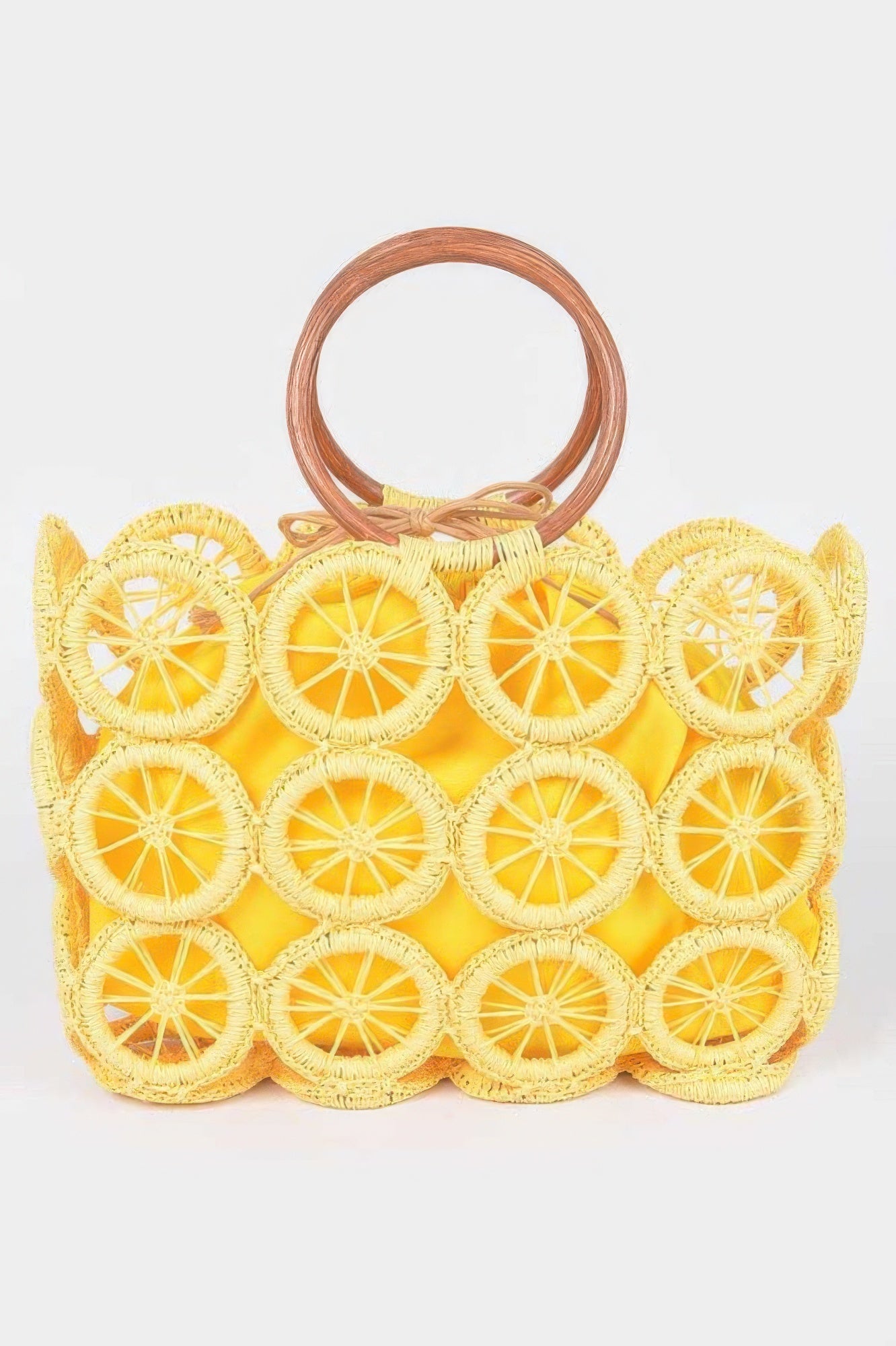 Monotone Crochet Handbag – Yellow