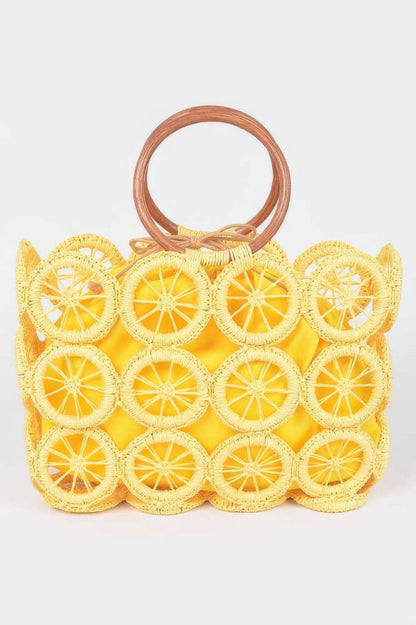 Monotone Crochet Handbag – Yellow