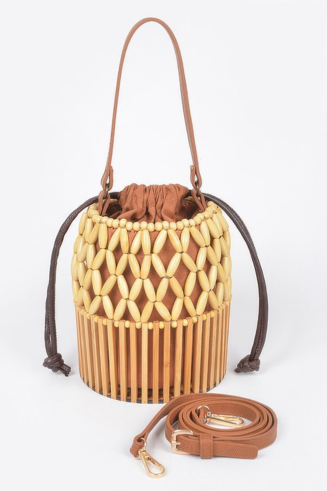 Handmade Bamboo Clutch – Camel