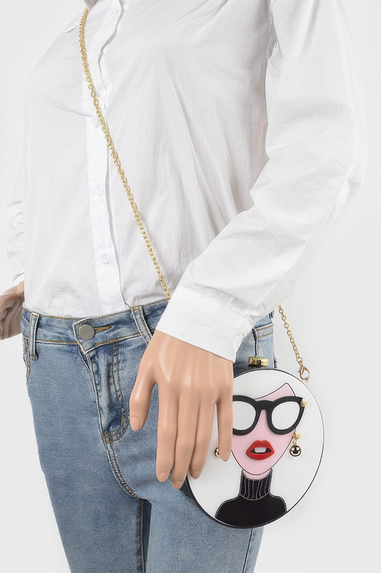 Acrylic Fashion Clutch – White