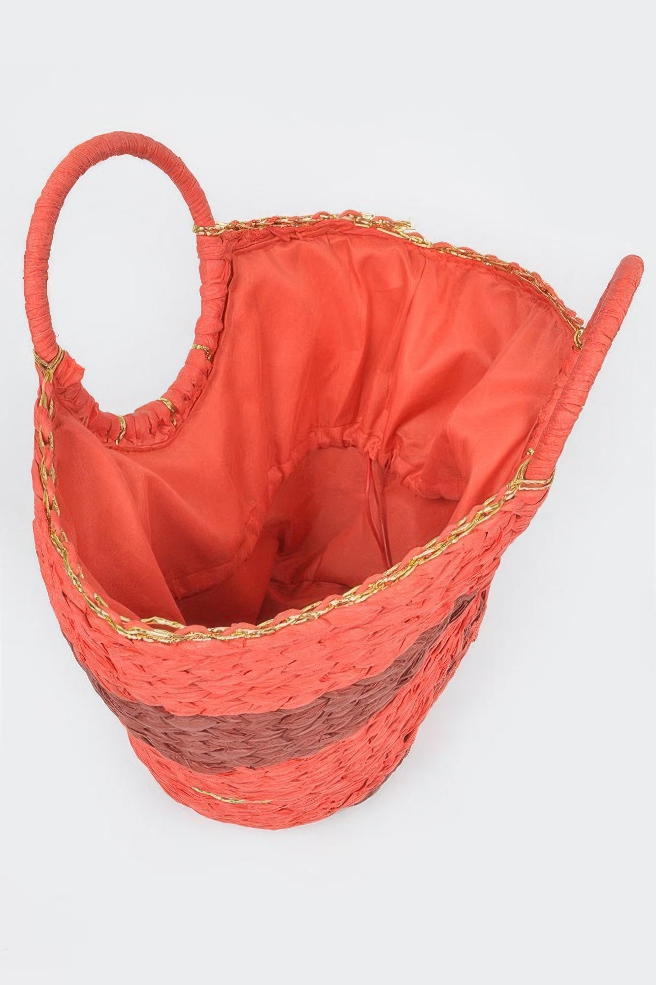 Two Tone Straw Tote Bag –