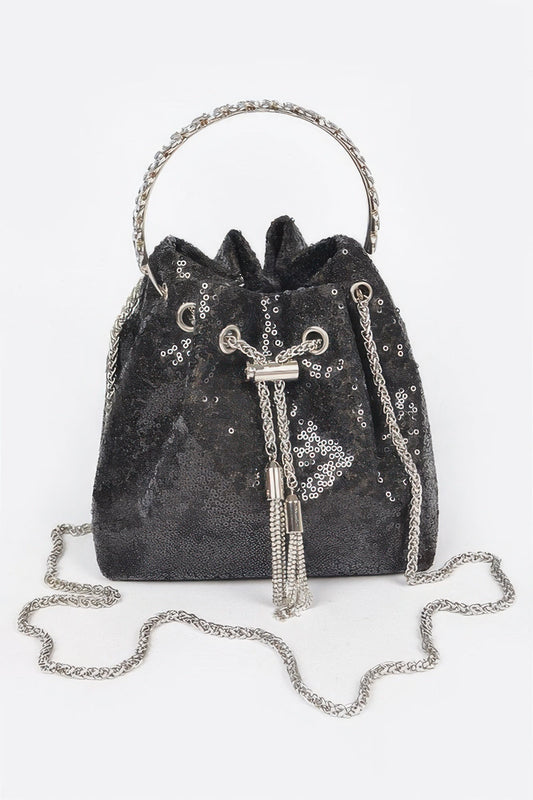 Sequins Bucket Bag W/stone Handle –