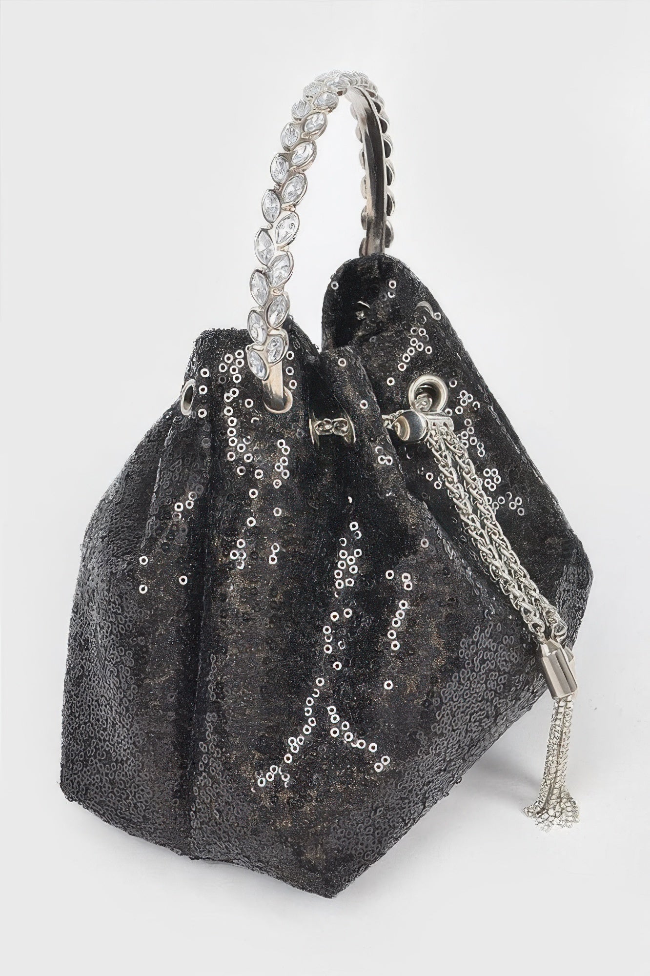 Sequins Bucket Bag W/stone Handle –