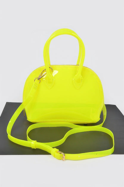 Clear Handle Crossbody Bag – Neon Yellow