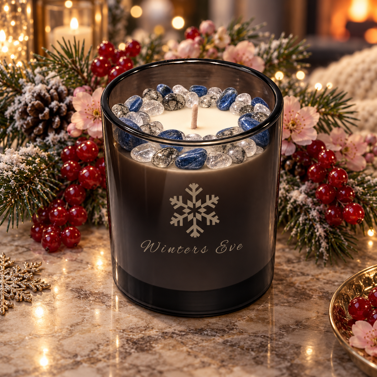 Winter's Eve Crystal-Infused Coconut Soy Candle, 10 oz