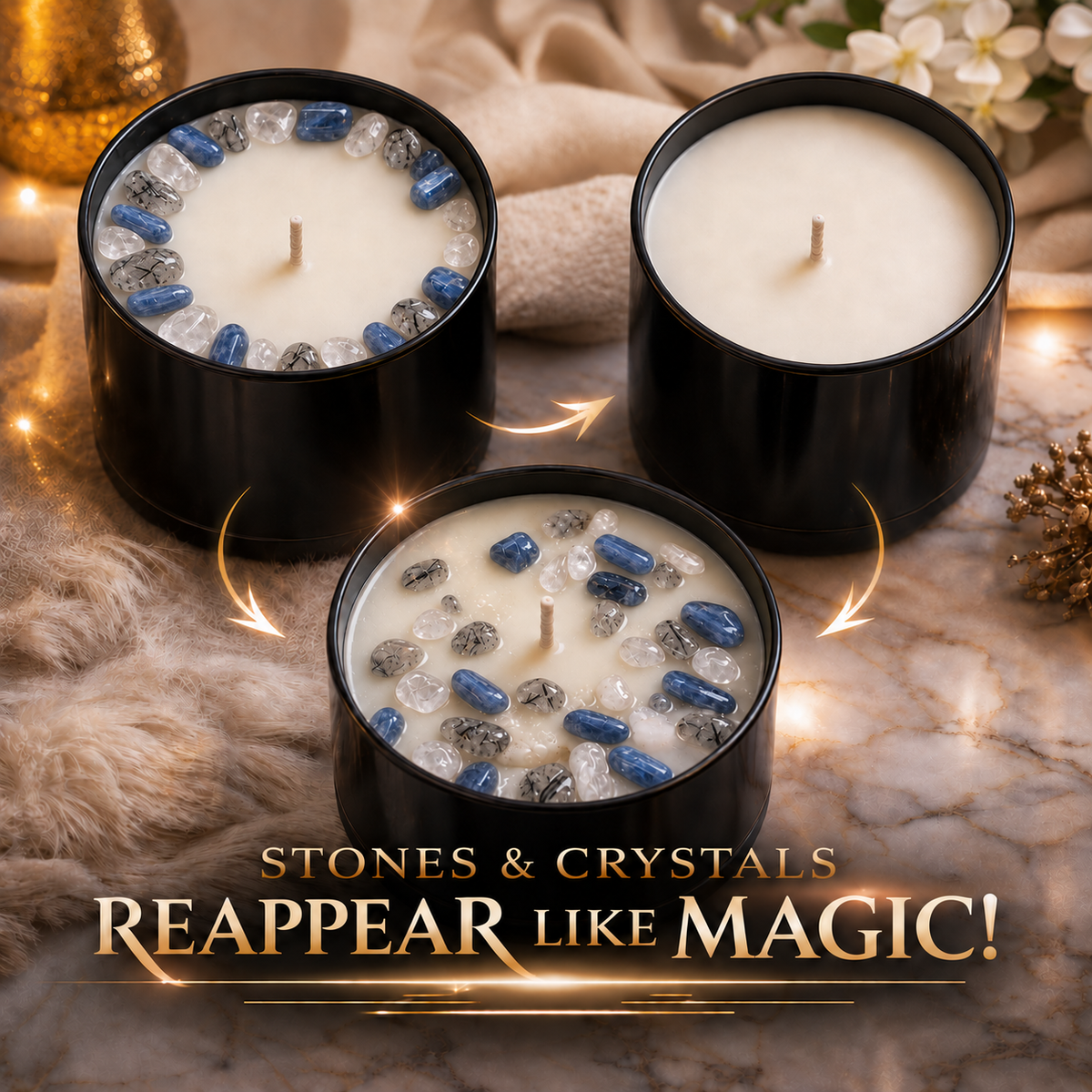 Winter's Eve Crystal-Infused Coconut Soy Candle, 10 oz