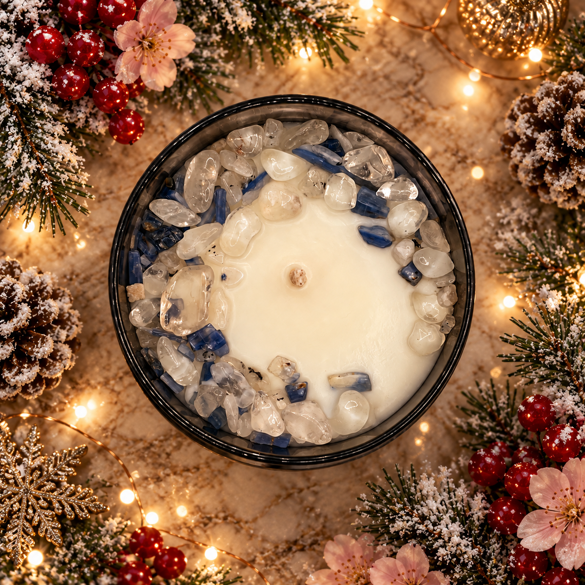 Winter's Eve Crystal-Infused Coconut Soy Candle, 10 oz